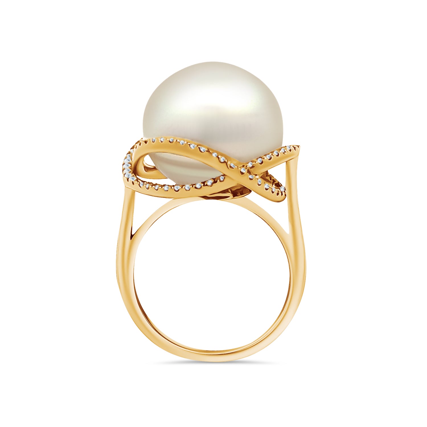 South Sea Pearl Round Diamond Ring
