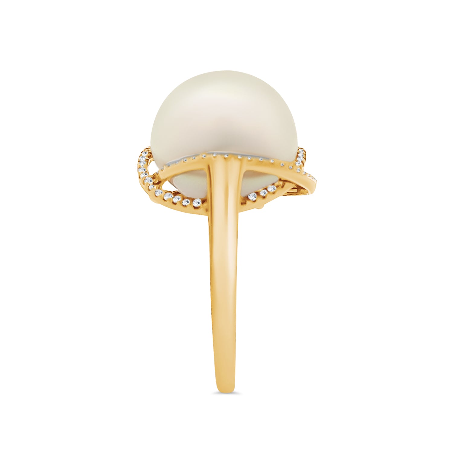 South Sea Pearl Round Diamond Ring