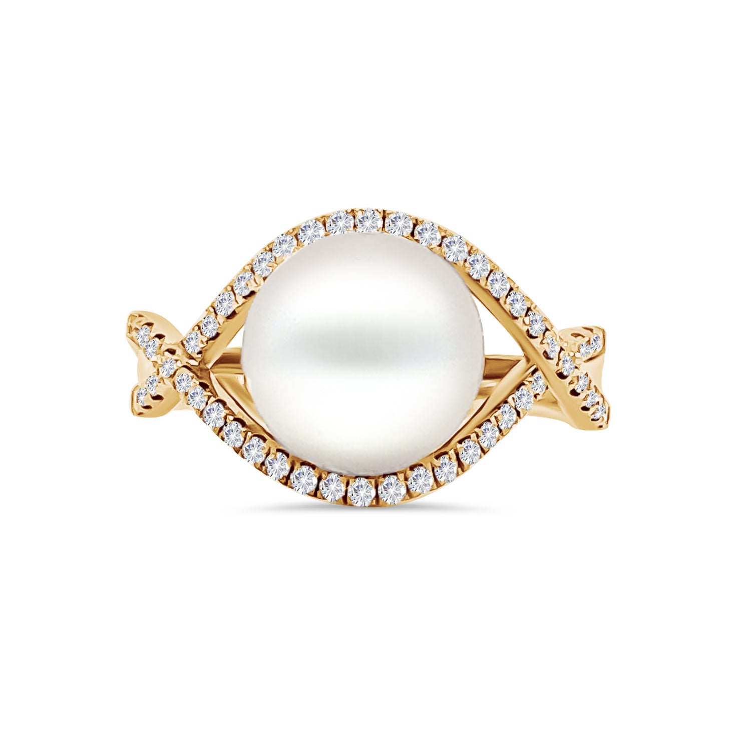 White South Pearl and Infinity Diamond Ring