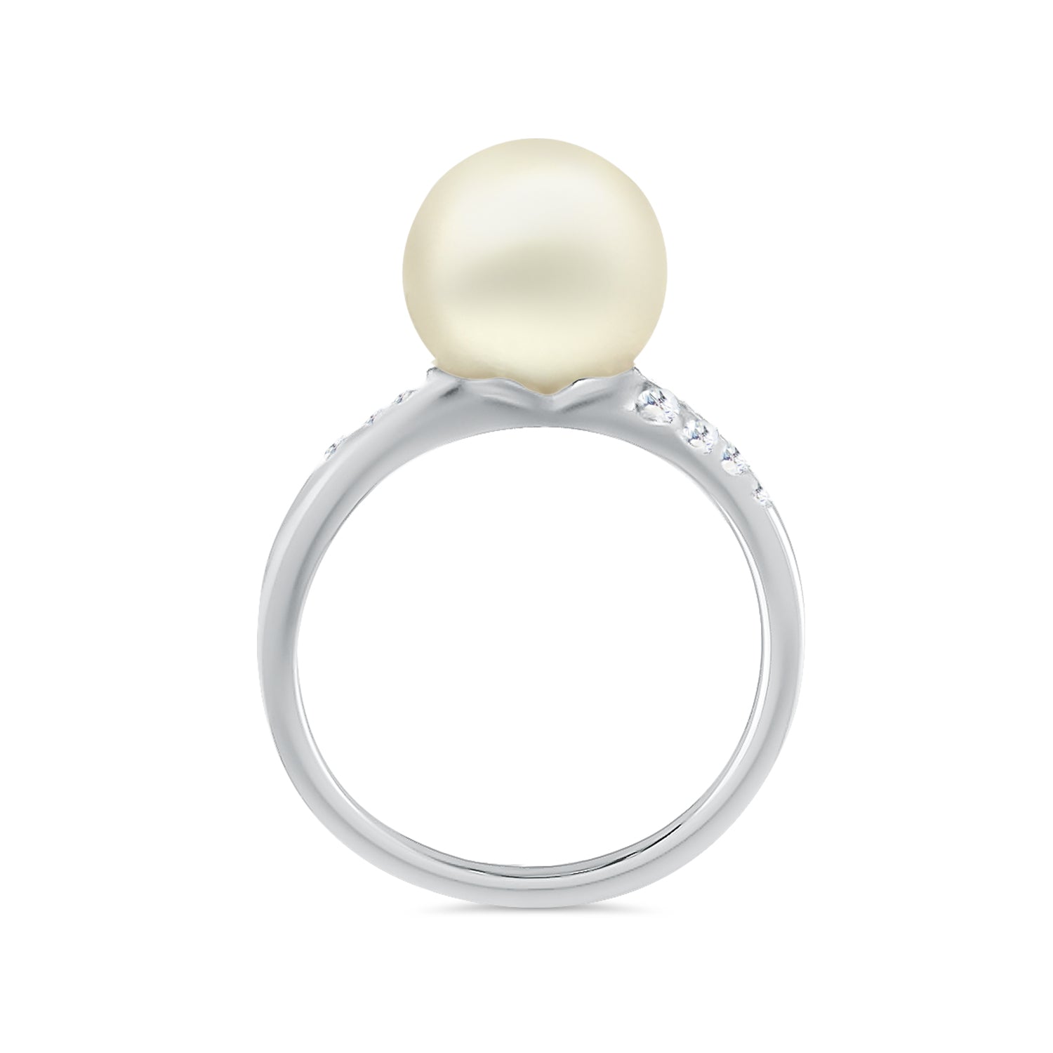 White South Sea Pearl Diamond Ring