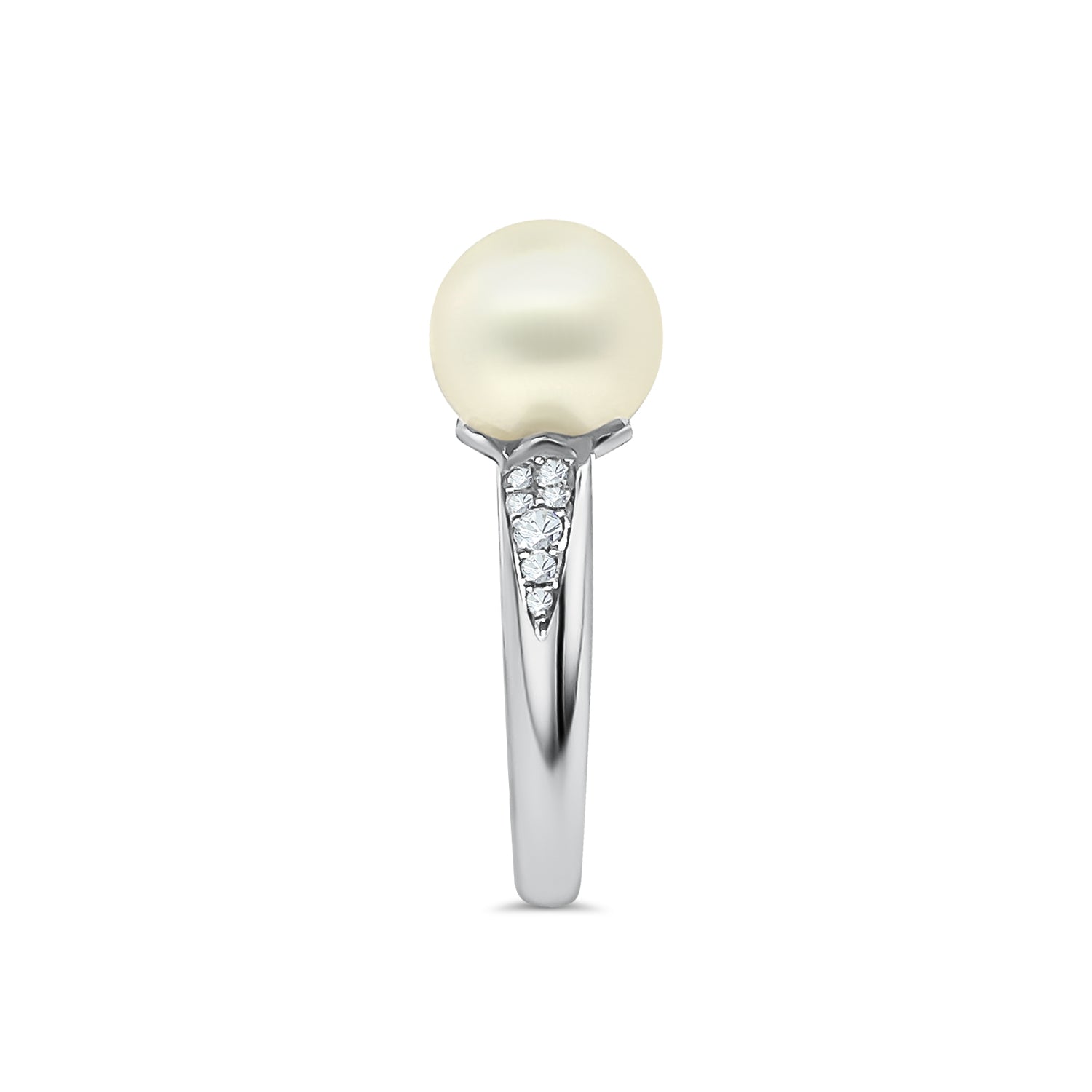 White South Sea Pearl Diamond Ring
