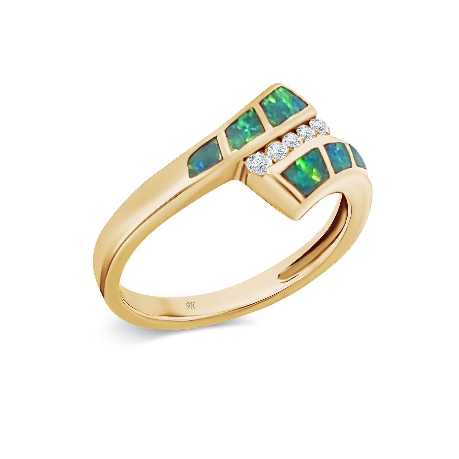Opal Inlay Diamond Ring