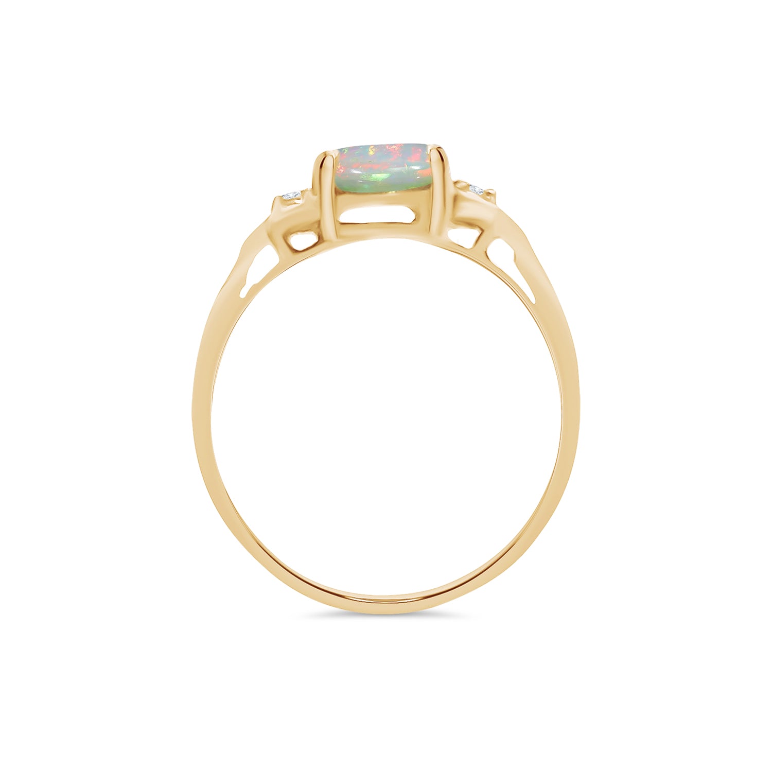 White Opal Diamond Ring