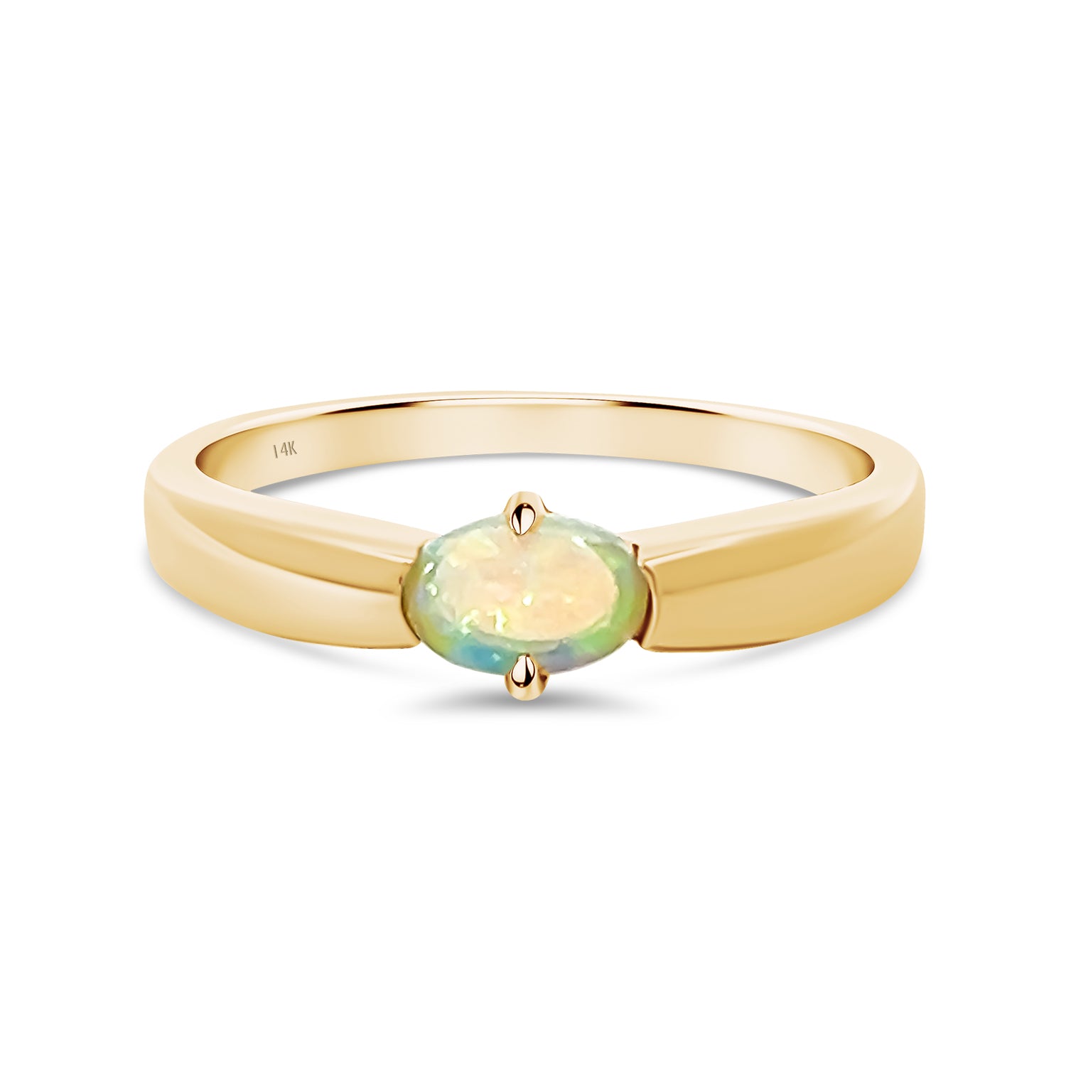 Petite White Opal Ring