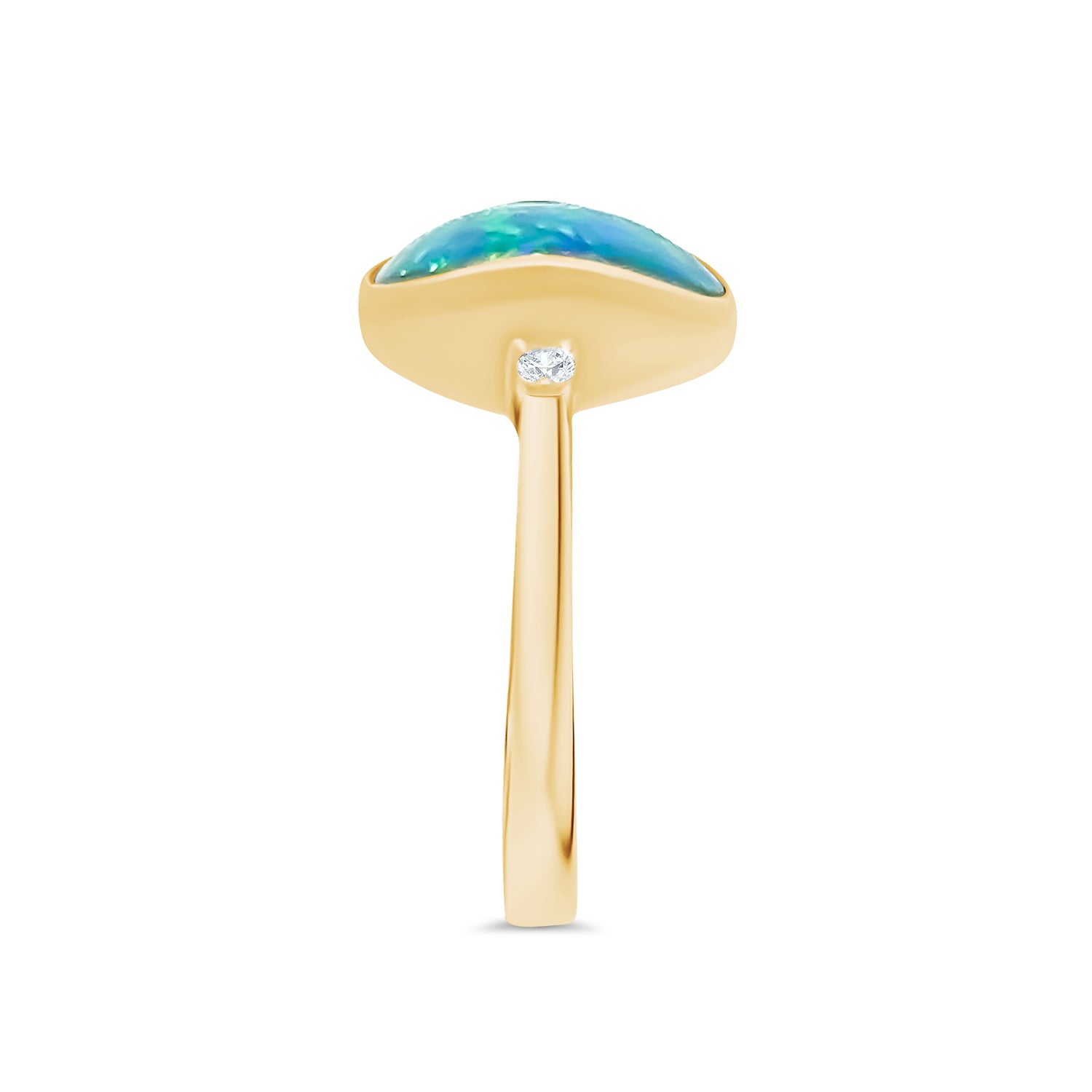 Solid Opal Diamond Ring