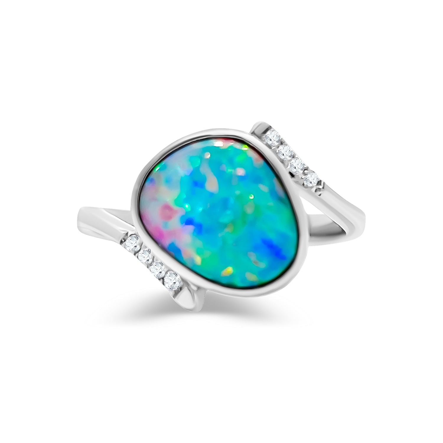 Doublet Opal Diamond Ring