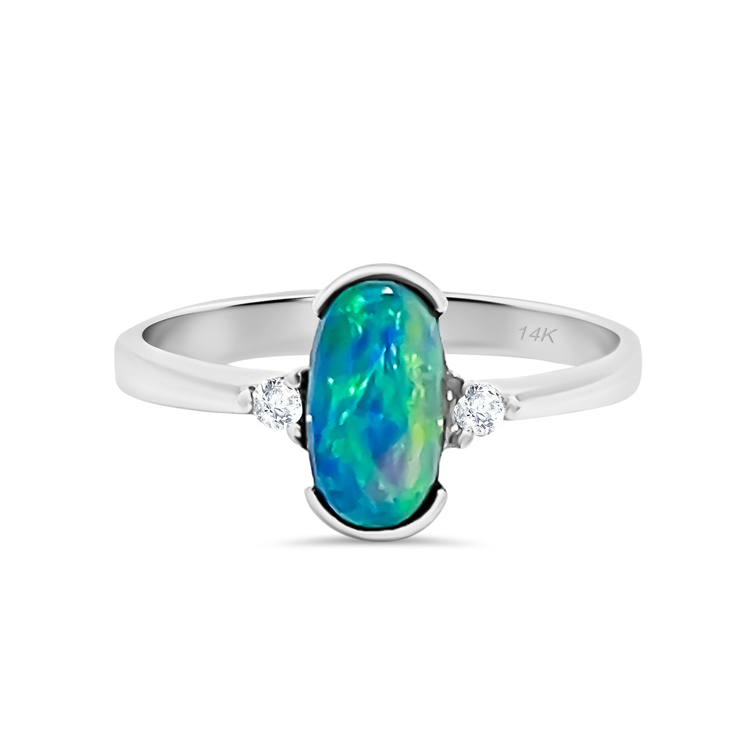 Black Opal Diamond Ring
