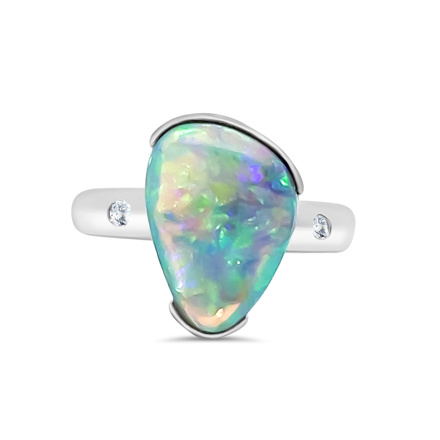 Black Opal Diamond Ring