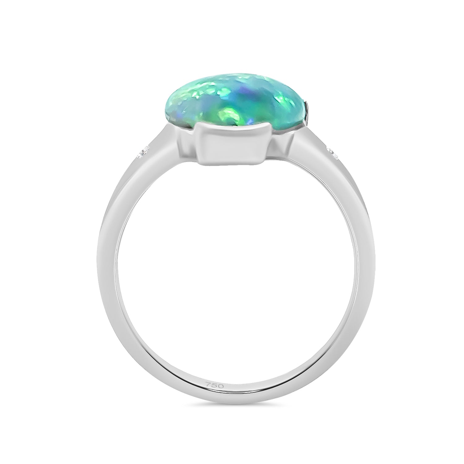 Black Opal Diamond Ring