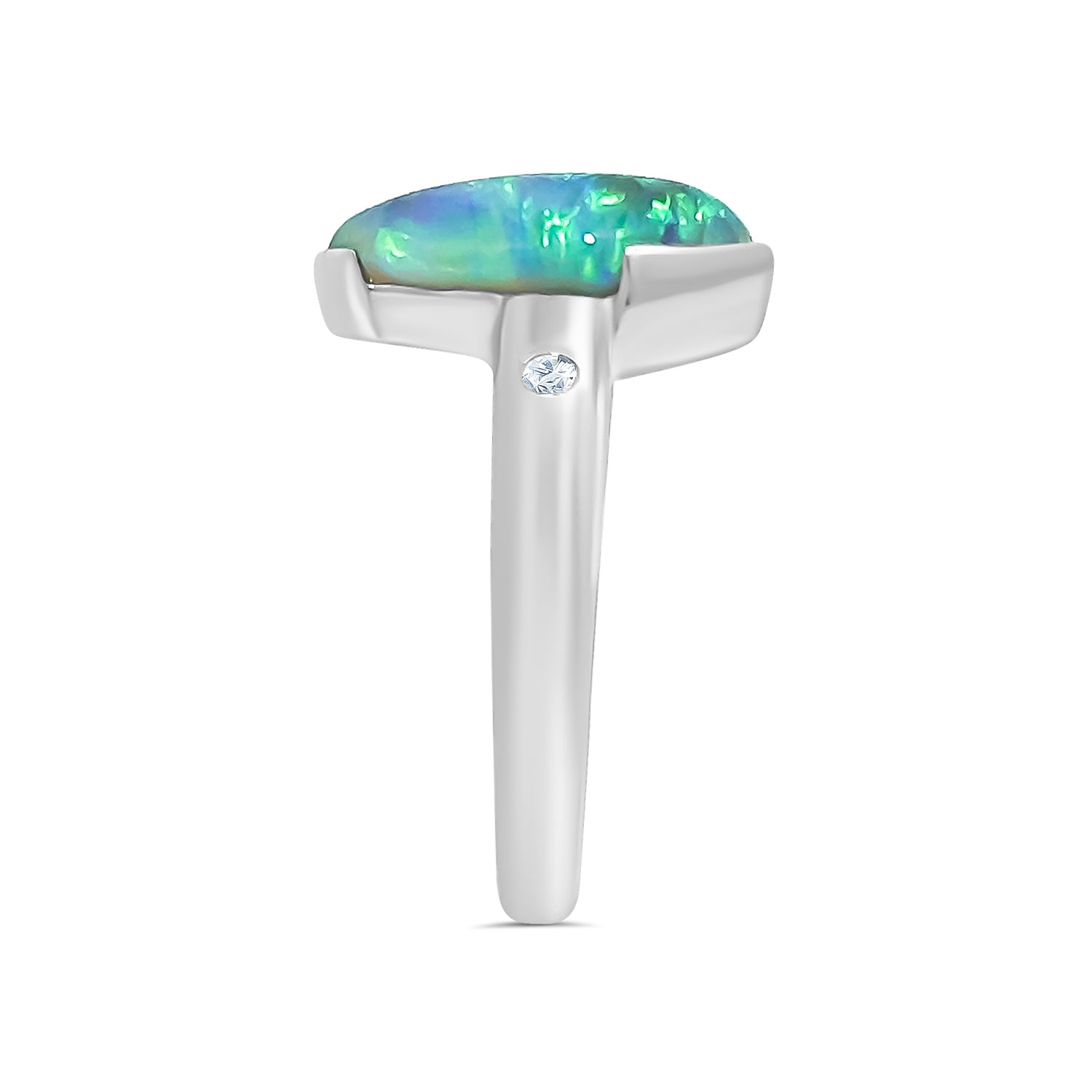 Black Opal Diamond Ring