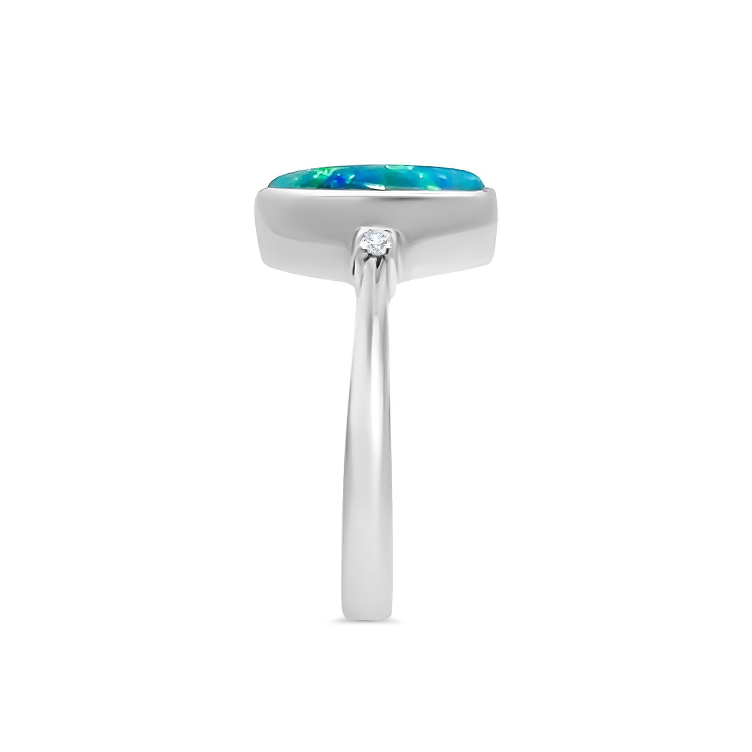 Doublet Opal Diamond Ring