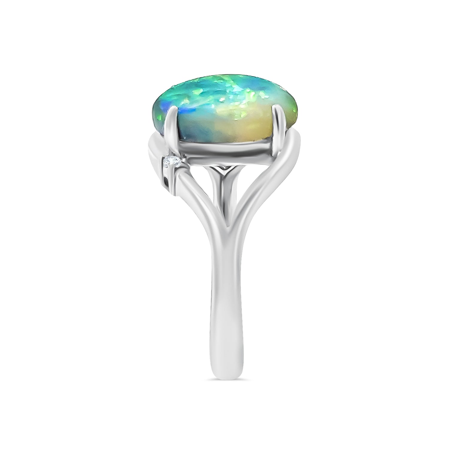 Black Opal Diamond Ring