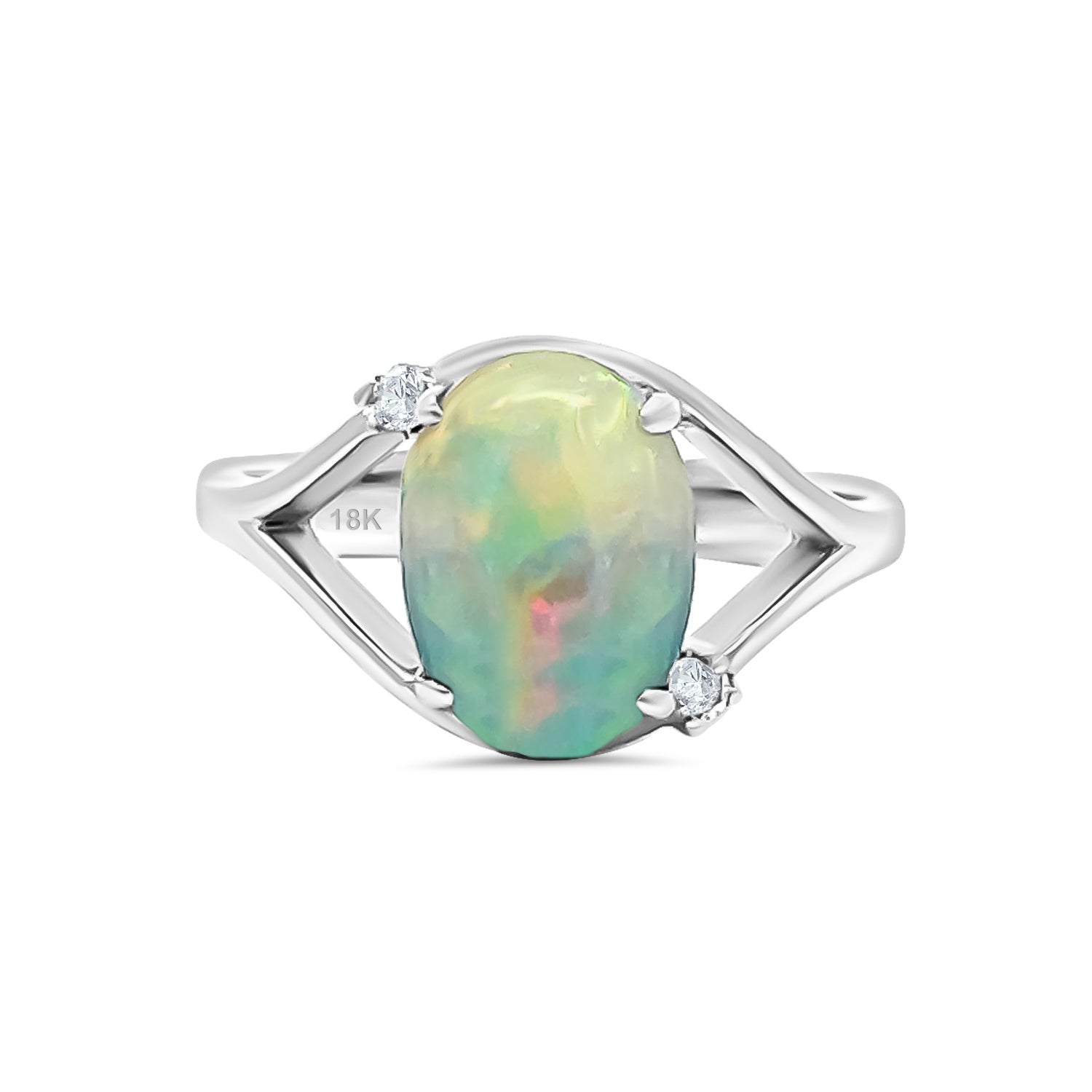 Black Opal Diamond Ring