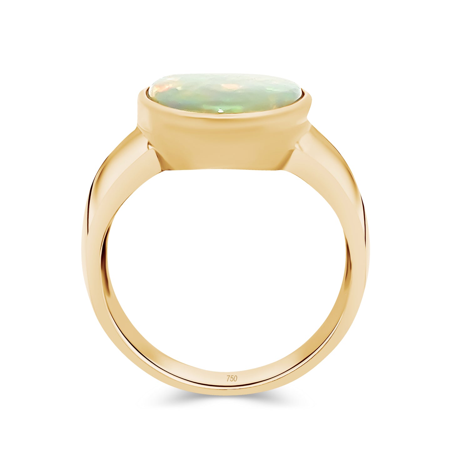 White Opal Oval Ring