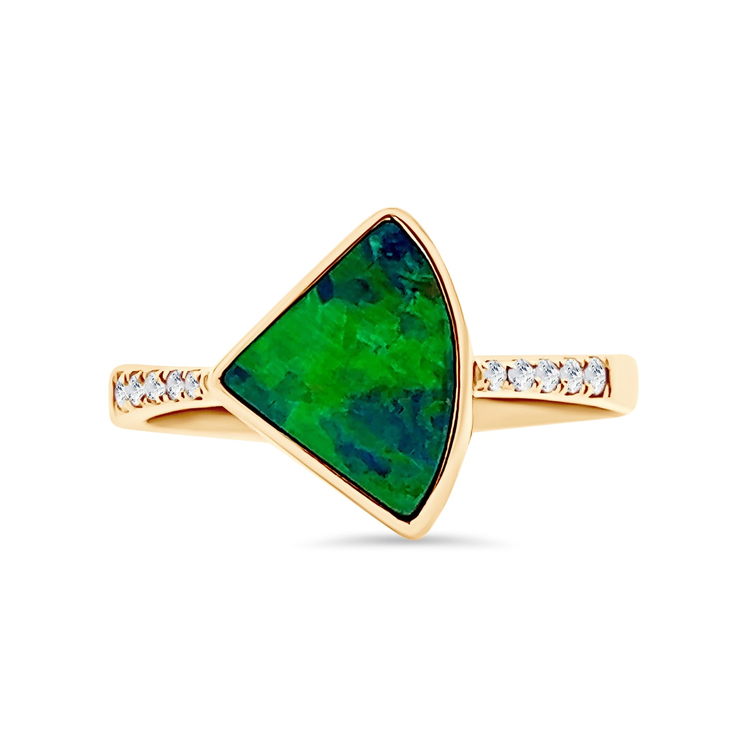 Doublet Opal and Diamond Ring