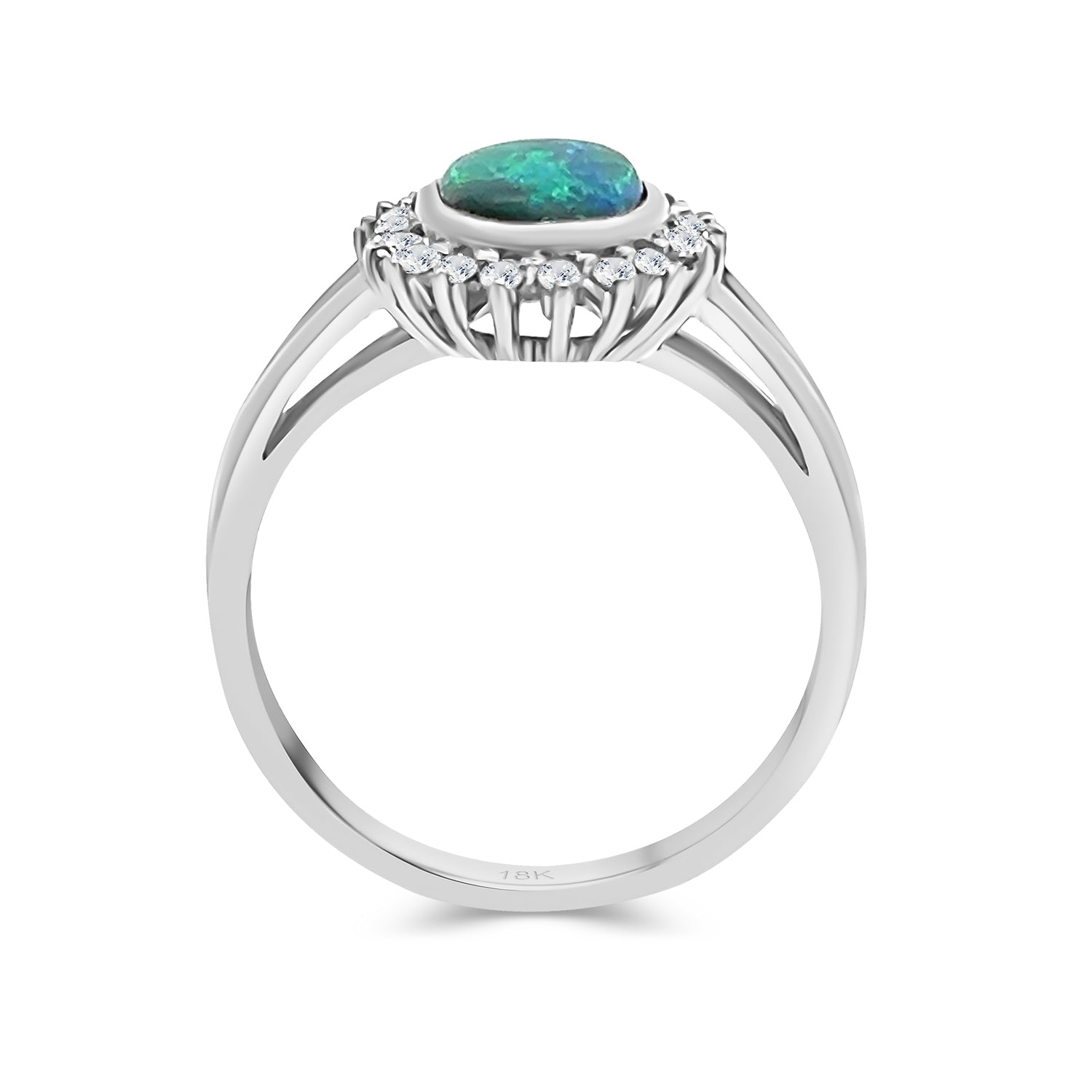 Black Opal and Diamond Ring