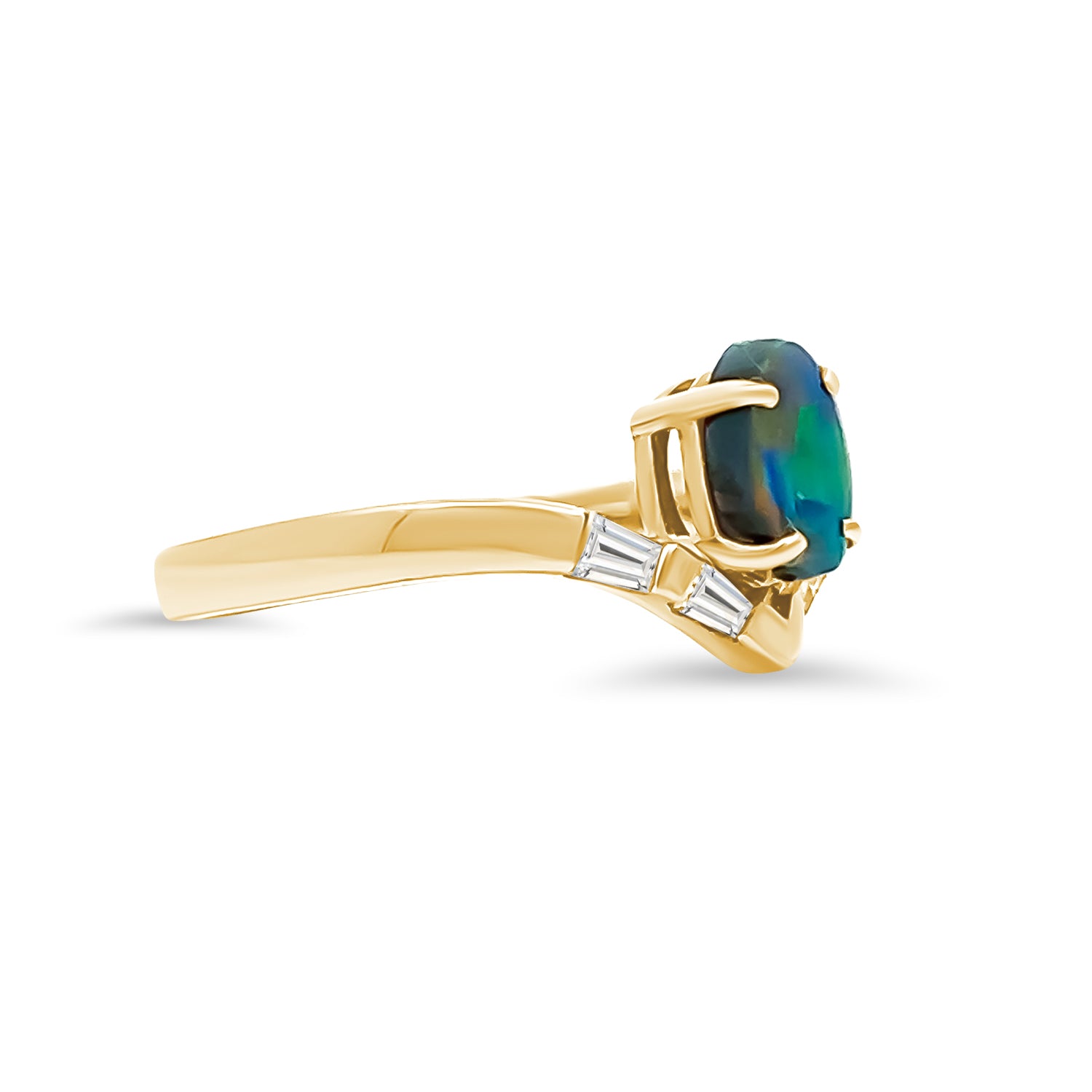 Black Opal Diamond Ring
