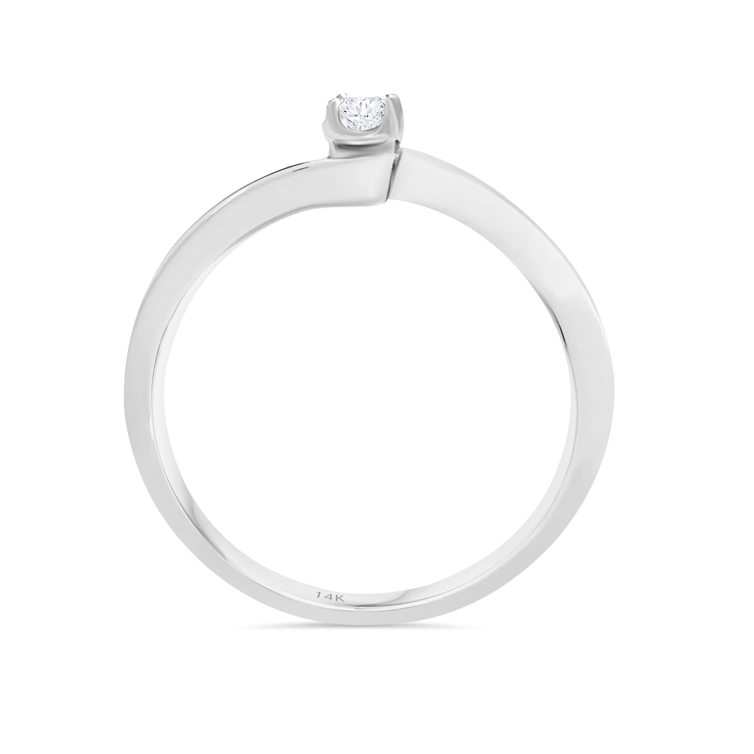Round Petite Diamond Swirl Ring