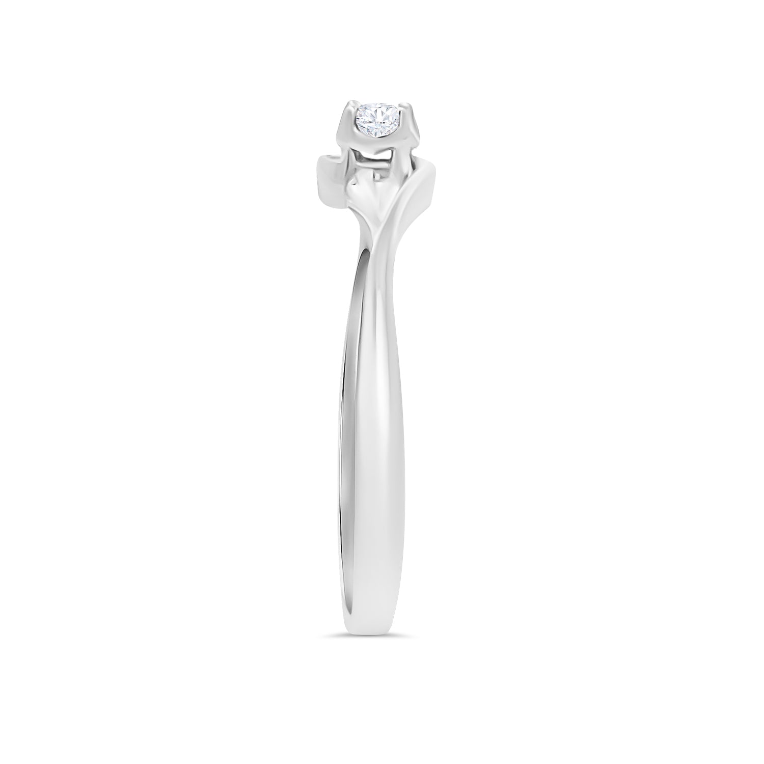 Round Petite Diamond Swirl Ring