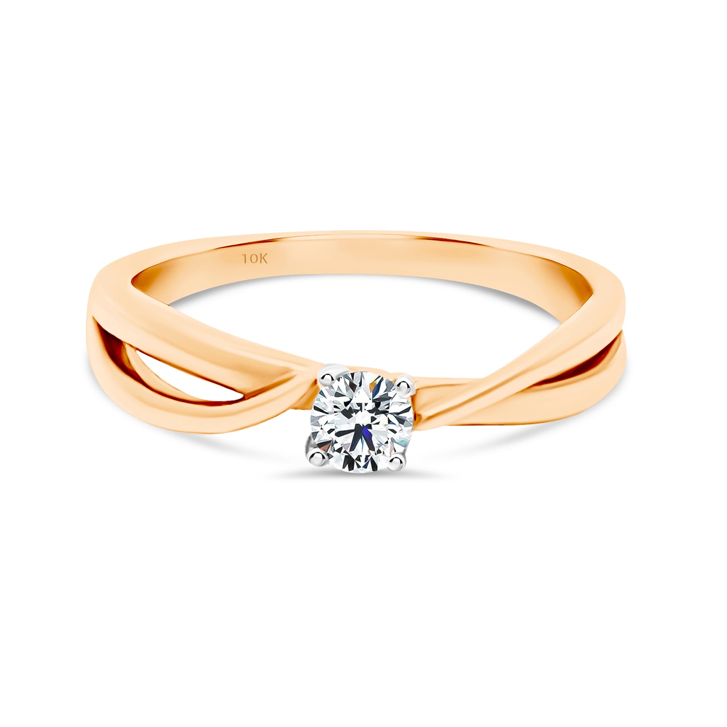 Solitaire Diamond Twist Ring