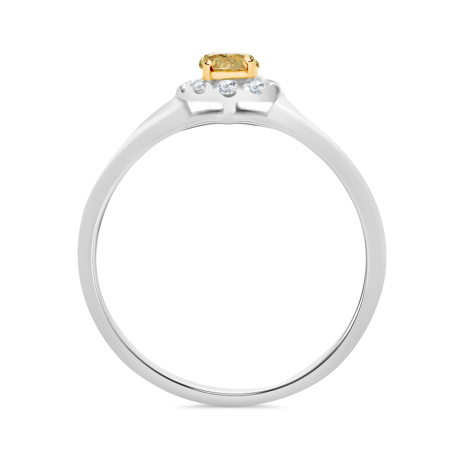 Champagne Round Diamond Halo Engagement Ring