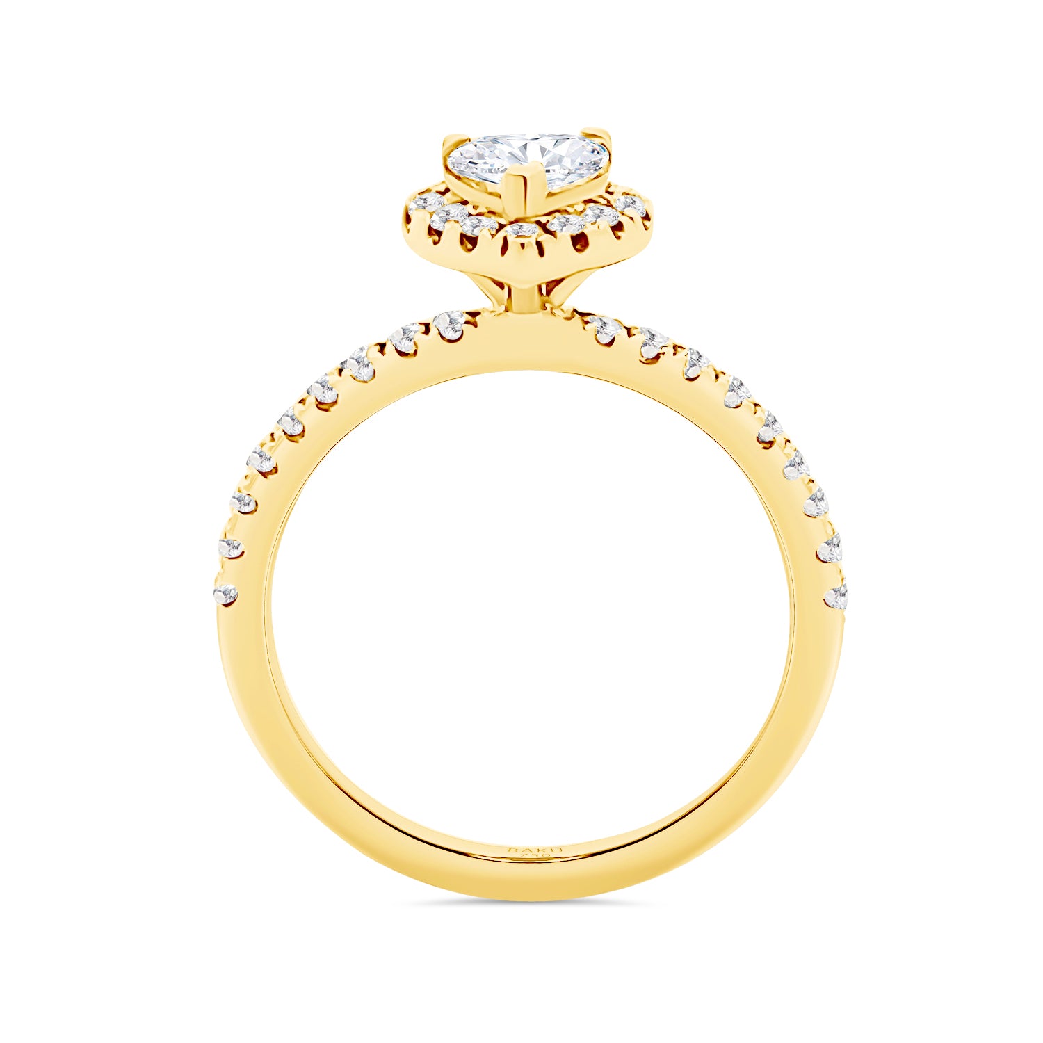 Heart Diamond Halo Engagement Ring