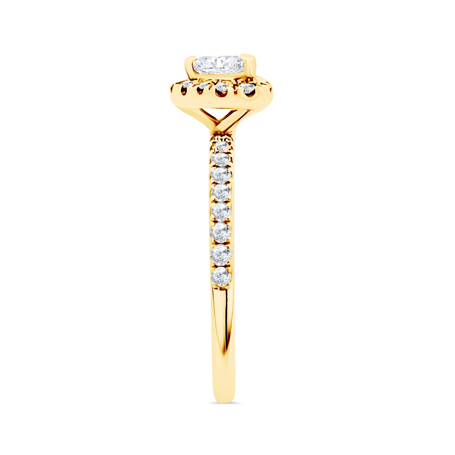 Heart Diamond Halo Engagement Ring