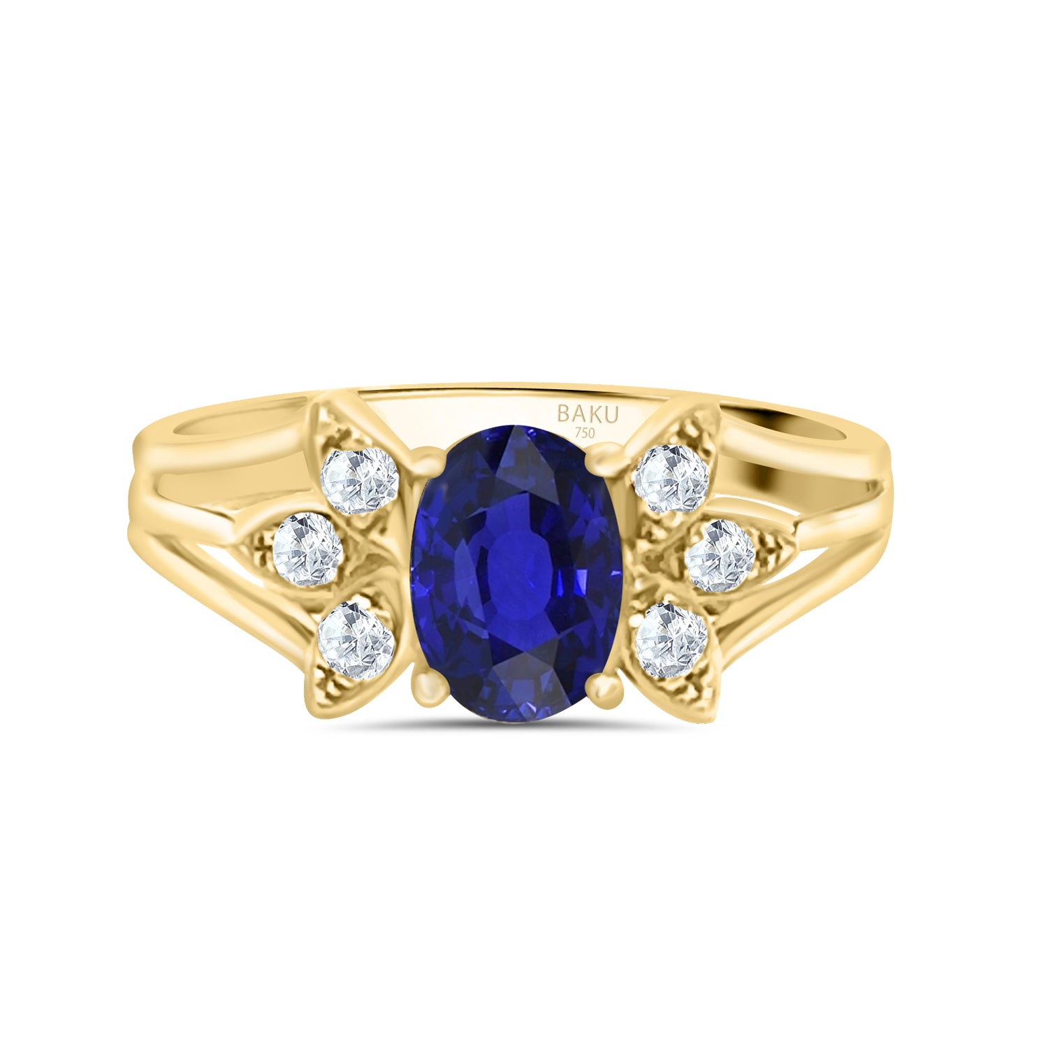 Sapphire Diamond Oval Ring