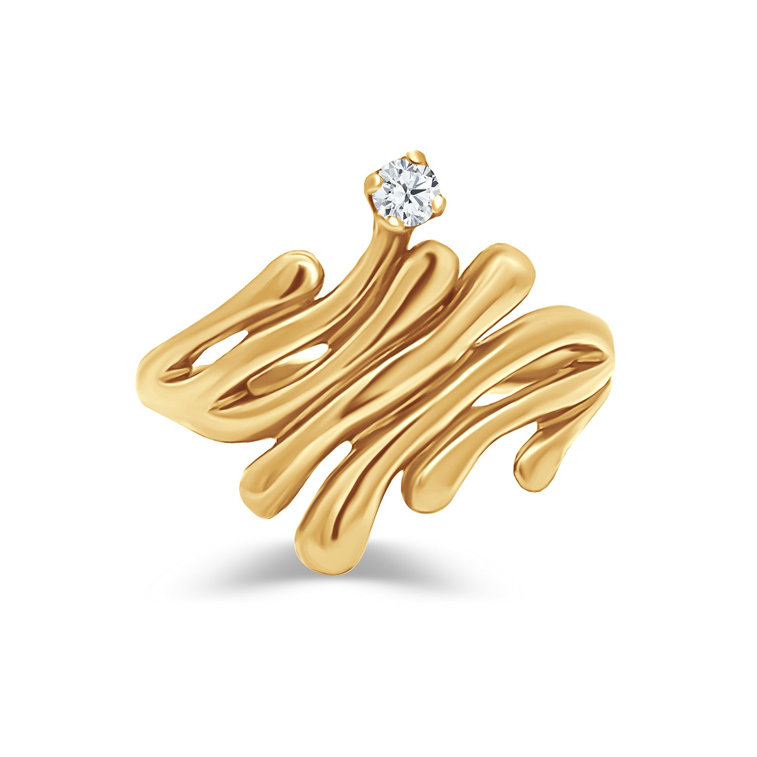 Gold Coil Diamond Ring