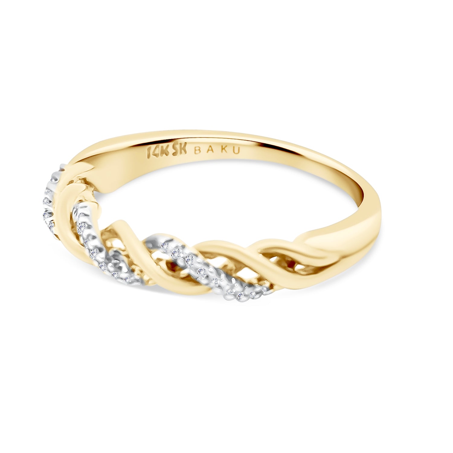 Twist Diamond Wedding Band Ring