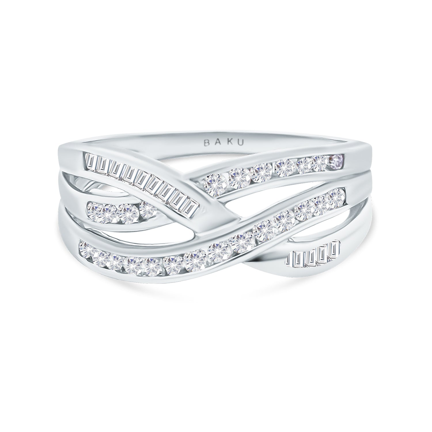 Baguette and Round Diamond Engagement Ring