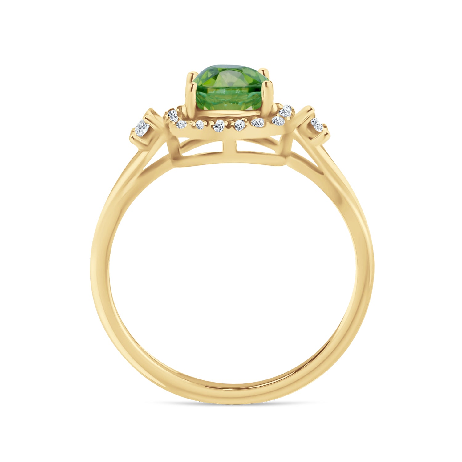Tourmaline and Halo Diamond Ring