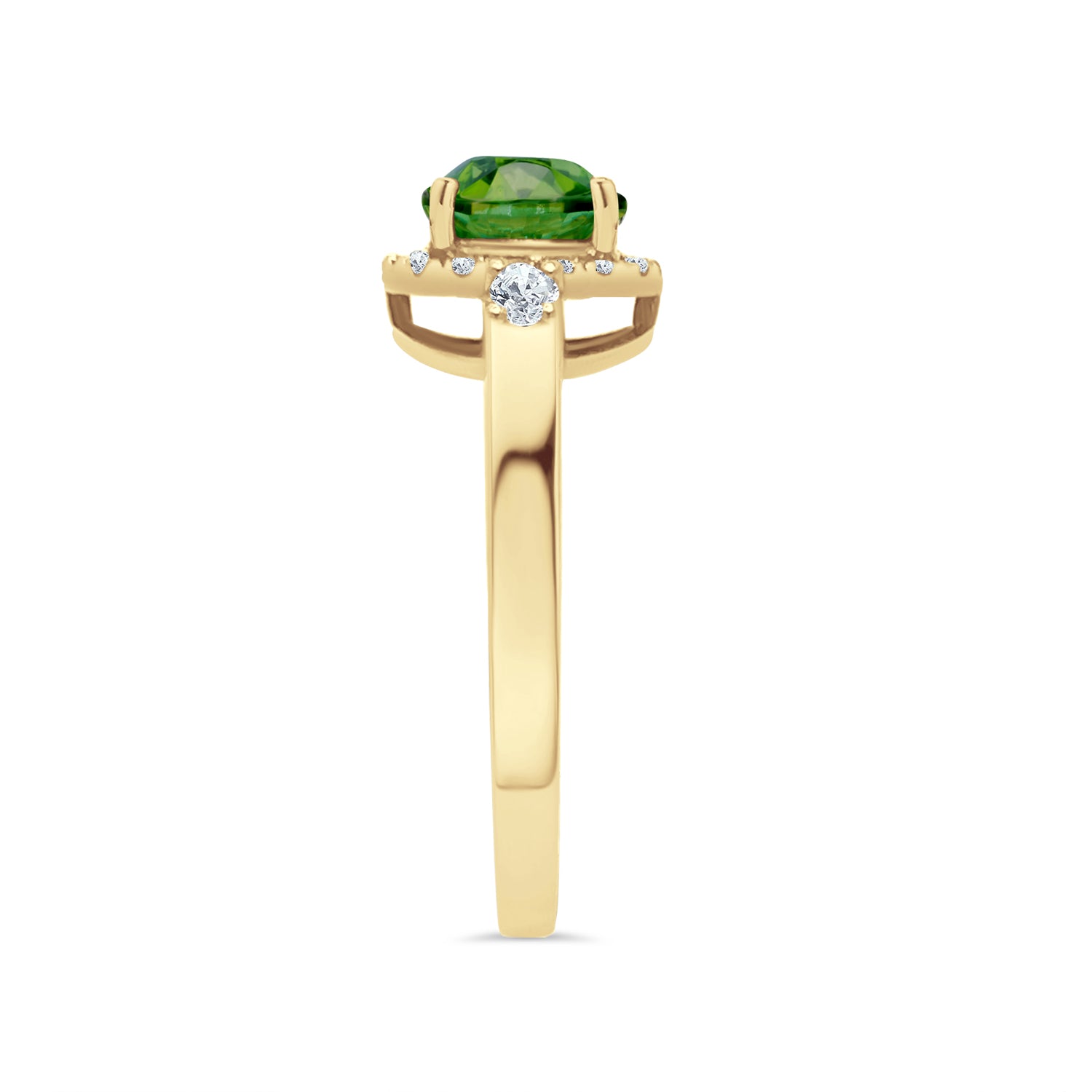 Tourmaline and Halo Diamond Ring