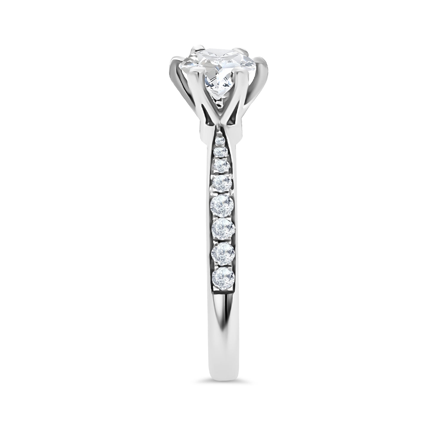 0.79Ct Round Brilliant Diamond Engagement Ring