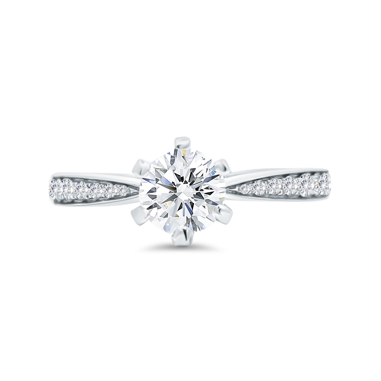 0.79Ct Round Brilliant Diamond Engagement Ring