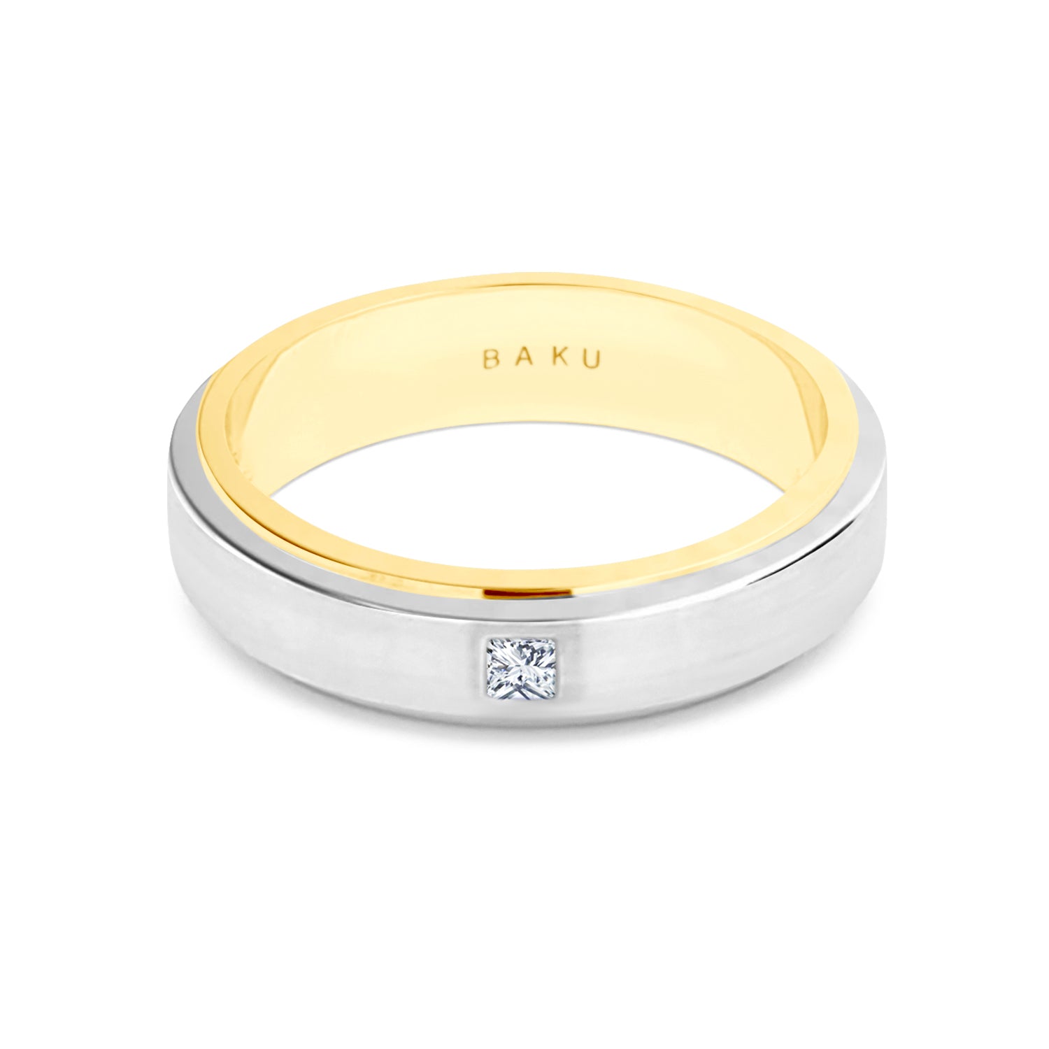 Single Diamond Matt Wedding Band Ring