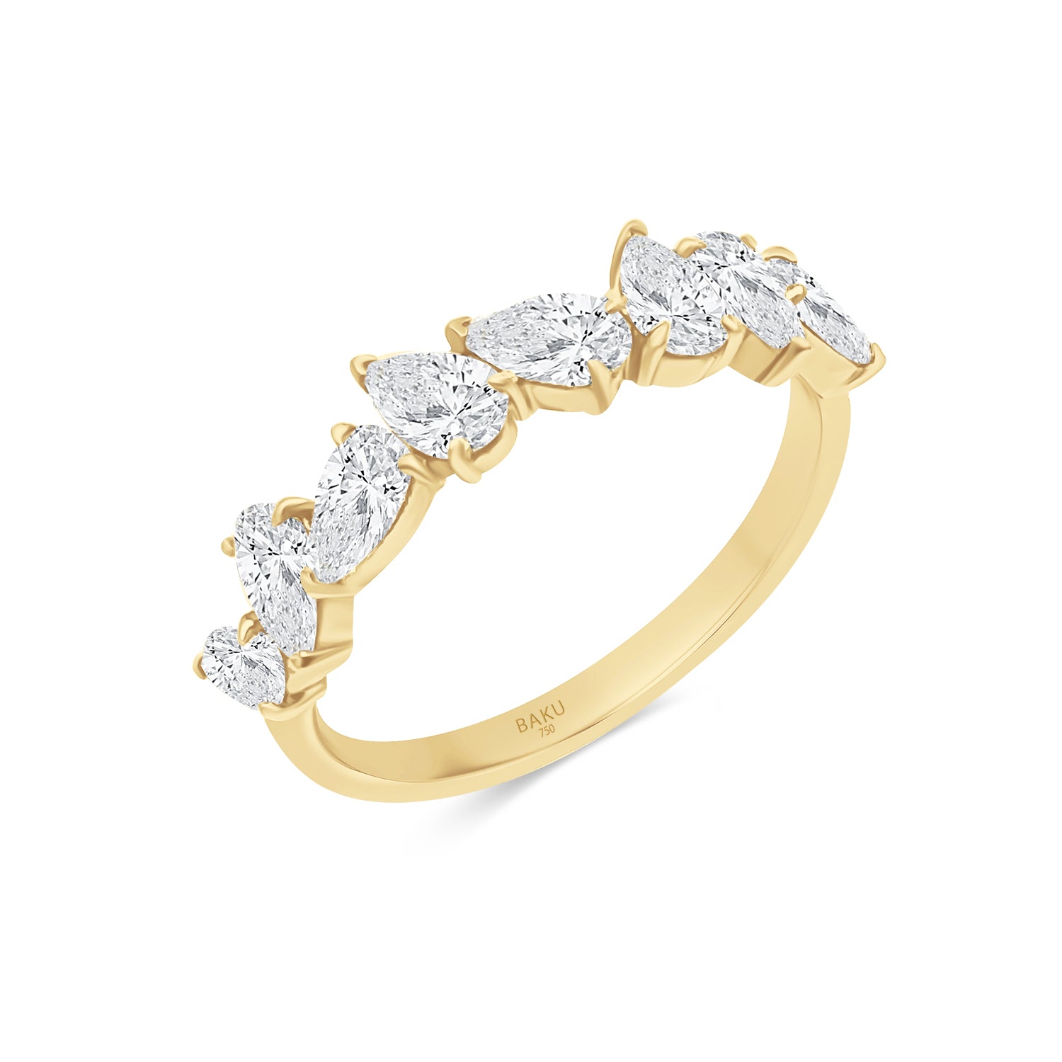 Pear Angled Diamond Ring