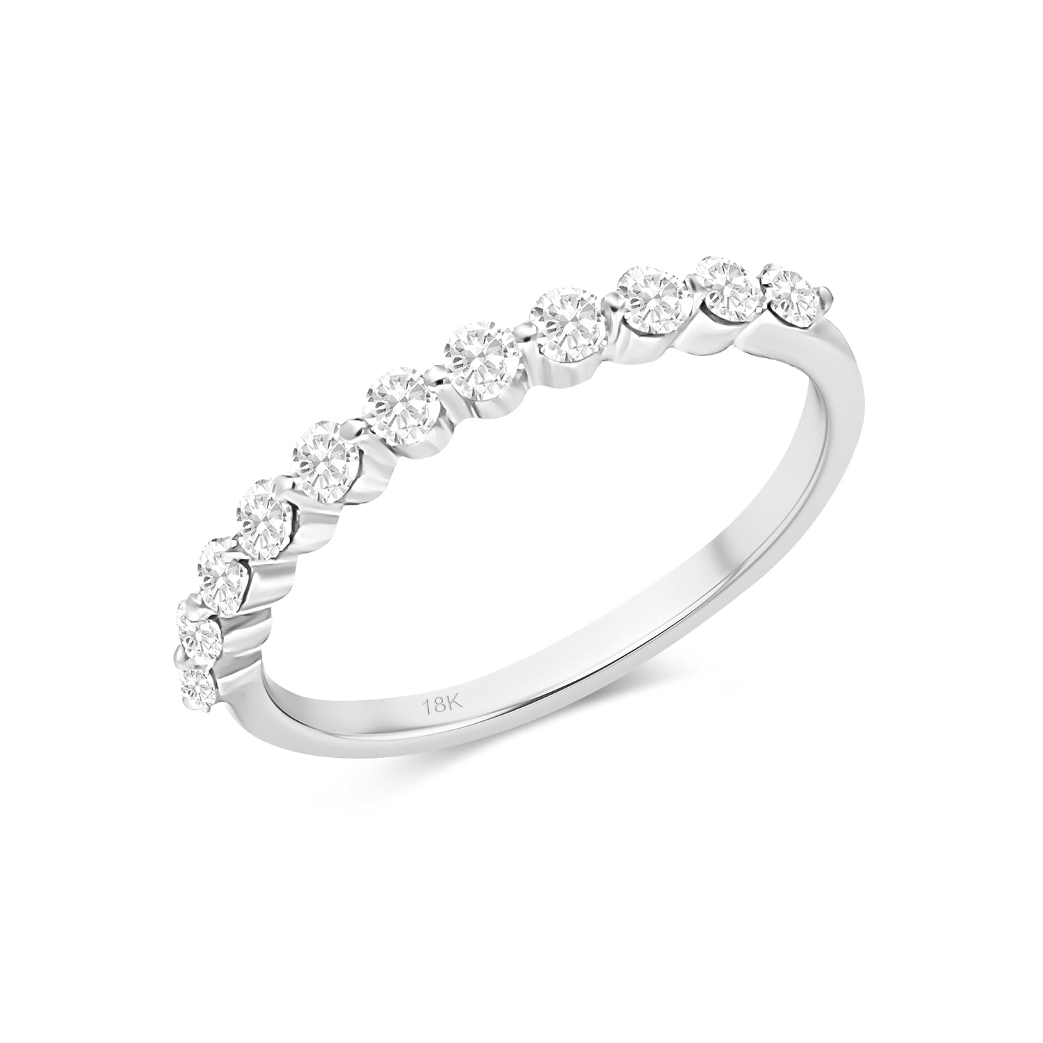 Half Eternity Floating Diamond Wedding Ring