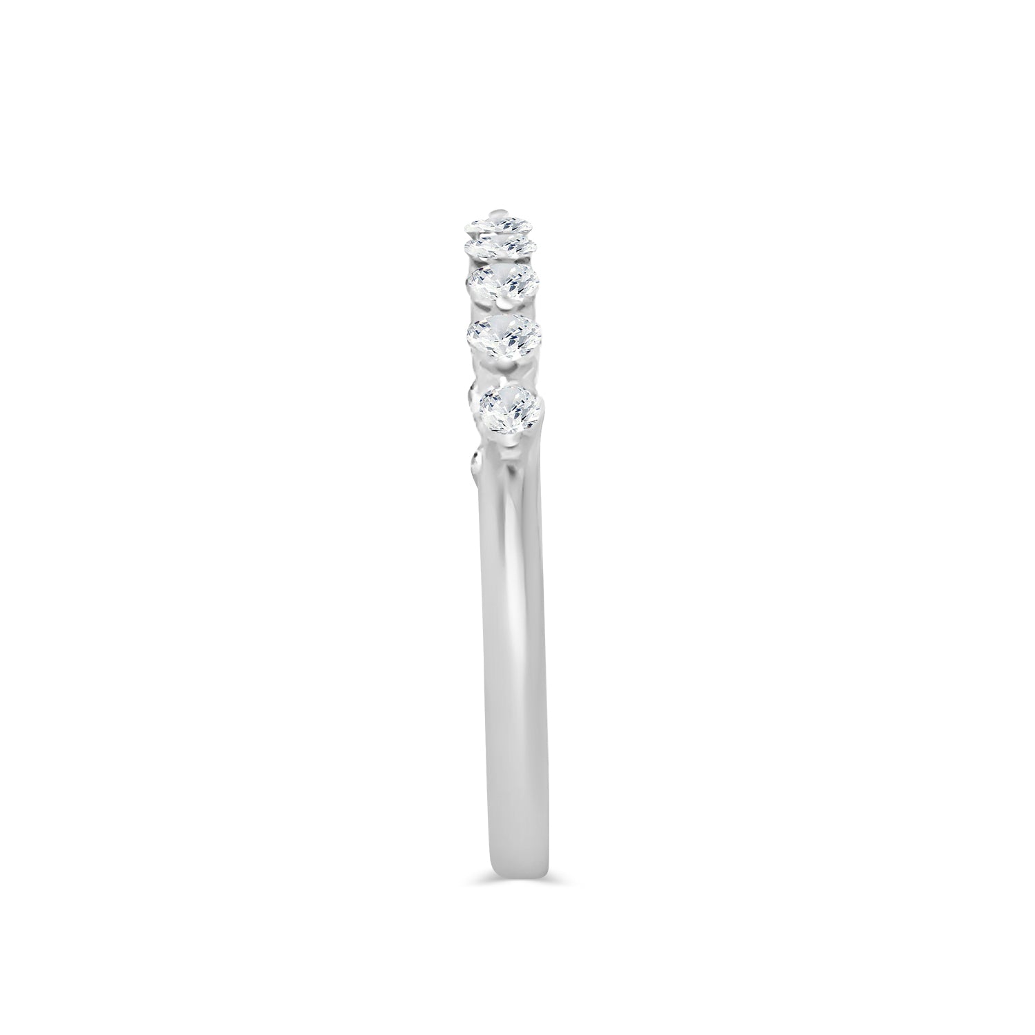 Half Eternity Floating Diamond Wedding Ring