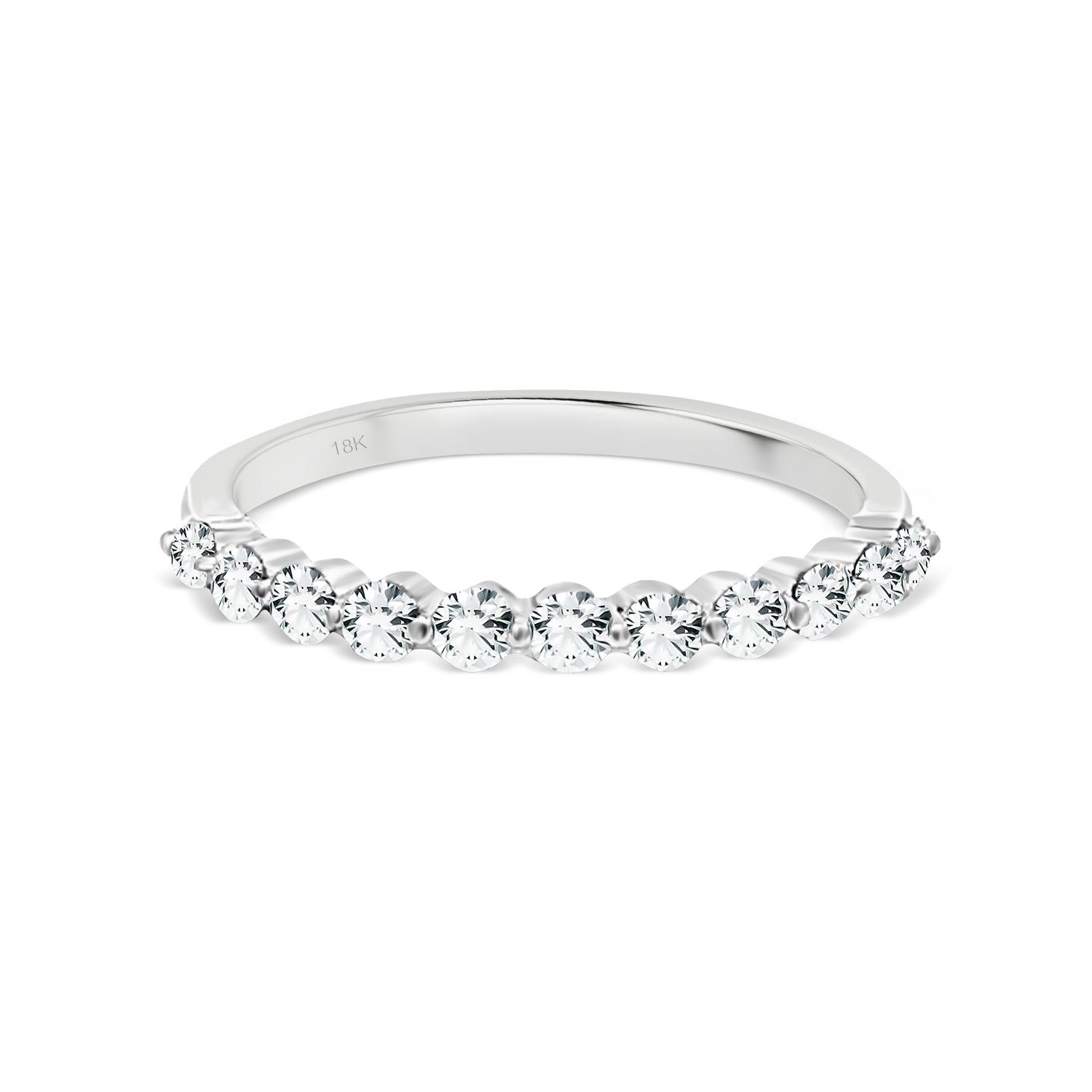 Half Eternity Floating Diamond Wedding Ring