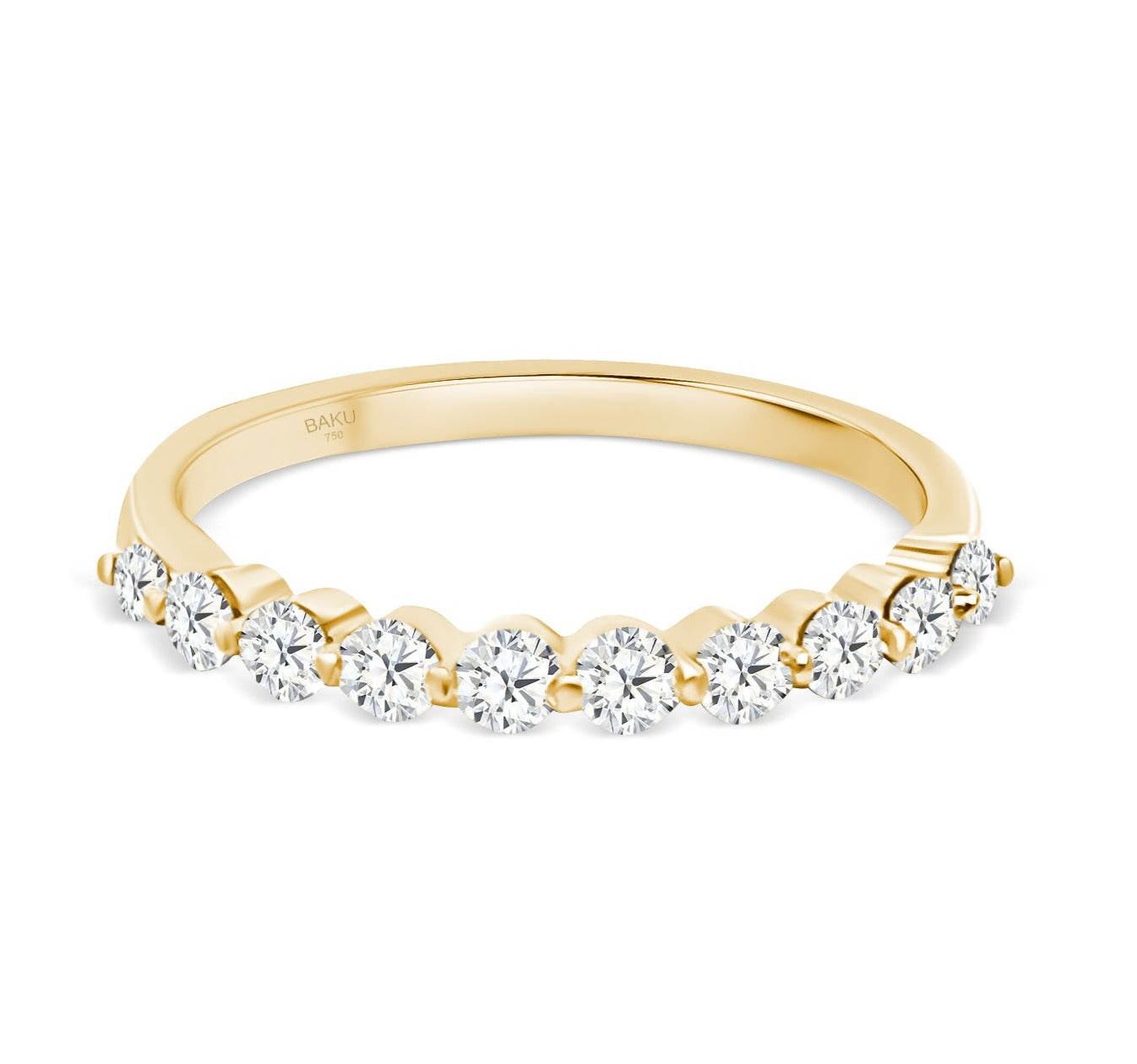 Half Eternity Floating Diamond Wedding Ring