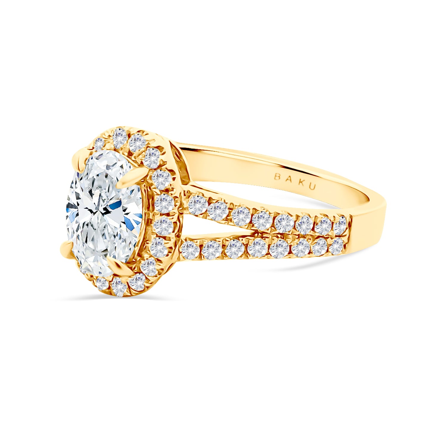 Lab Grown Oval Halo Diamond Engagement Ring