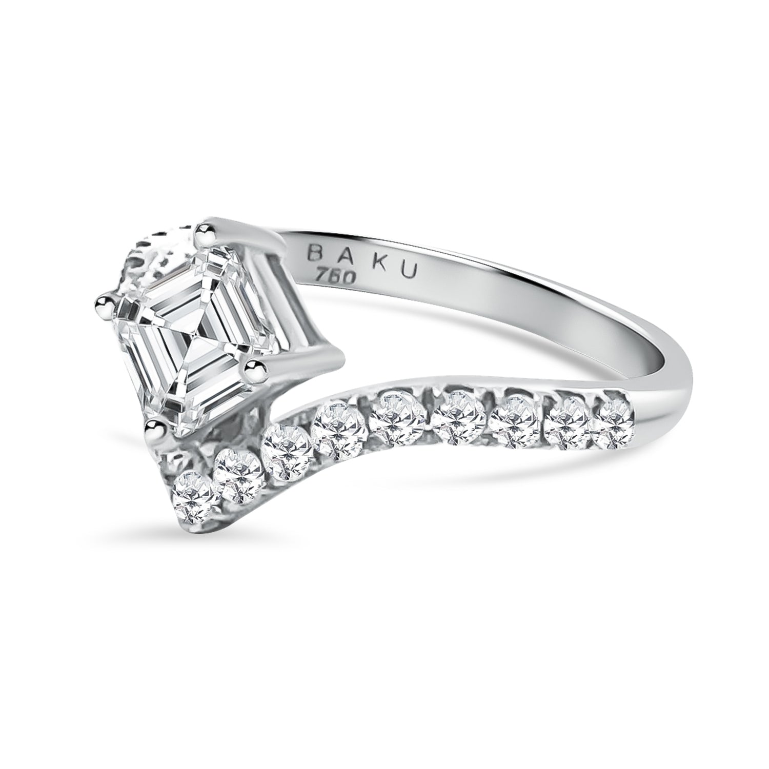 Square V Contour Lab Grown Diamond Ring