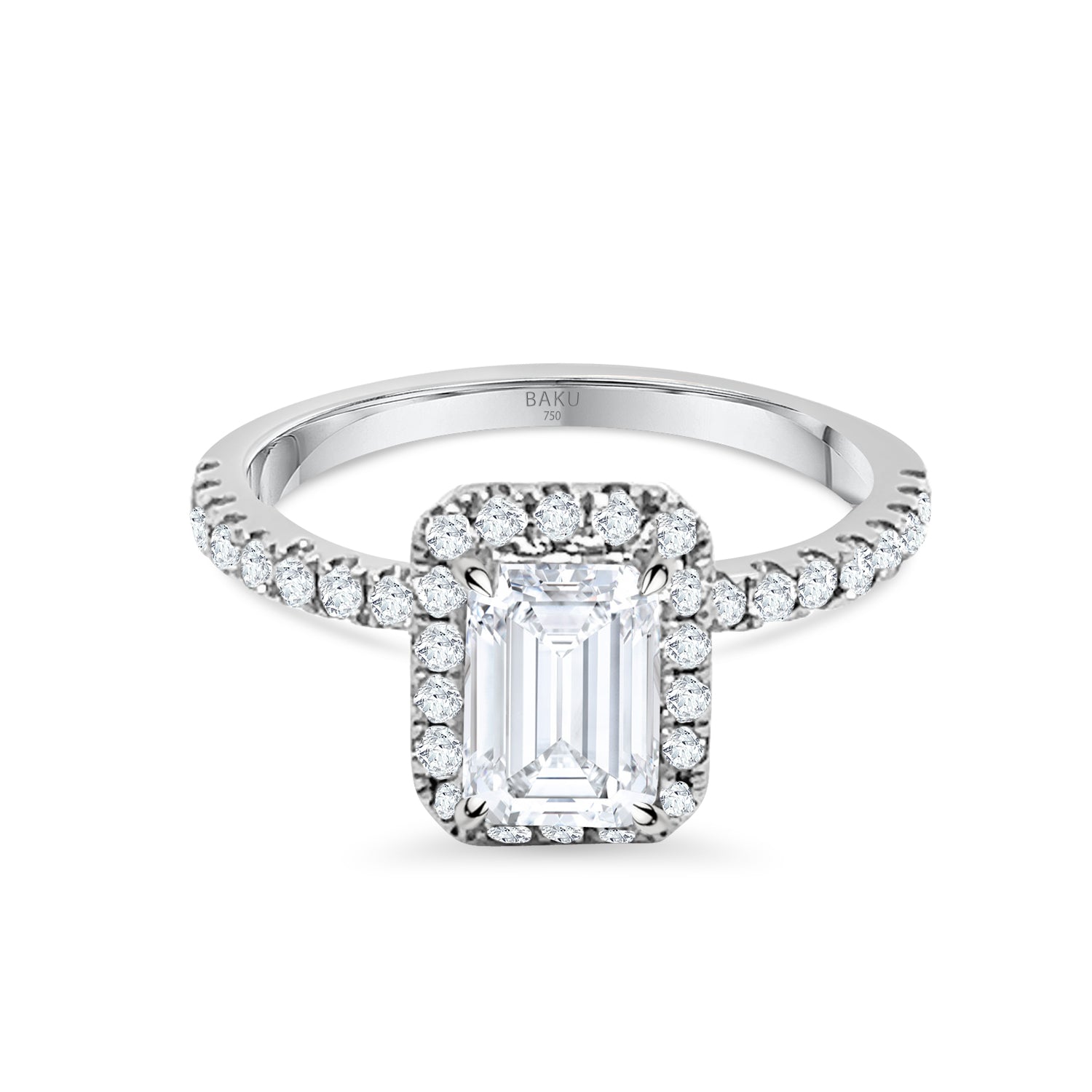 Lab Grown Emerald Cut Diamond Engagement Ring