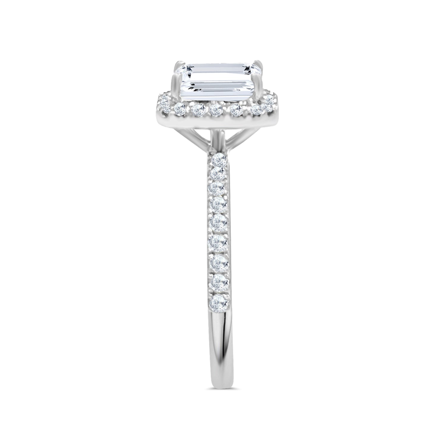 Lab Grown Emerald Cut Diamond Engagement Ring