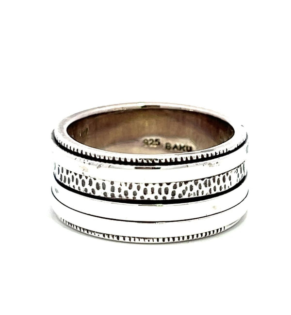 Sterling Silver Oxidised Spin Ring