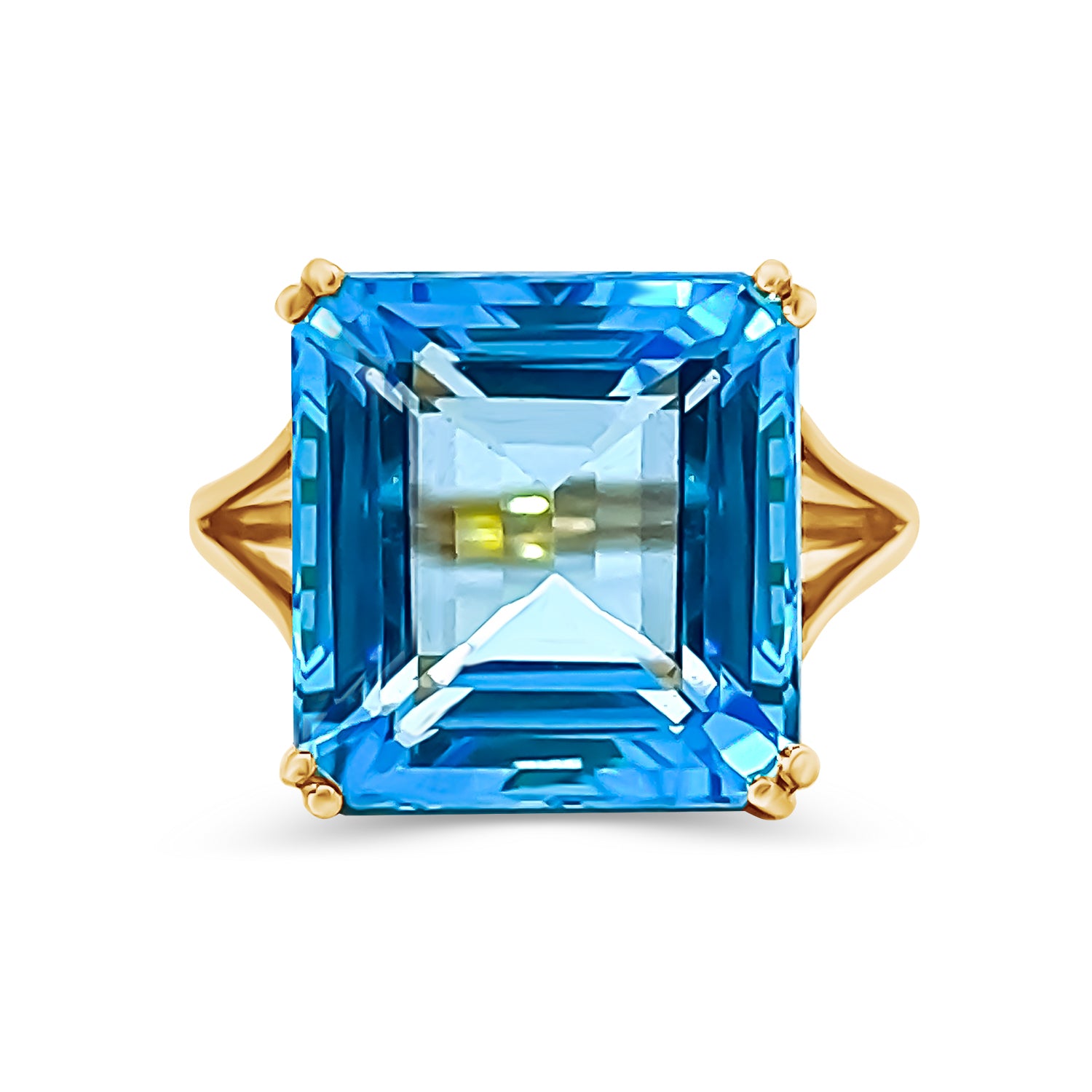 Blue Topaz Emerald Cut Ring