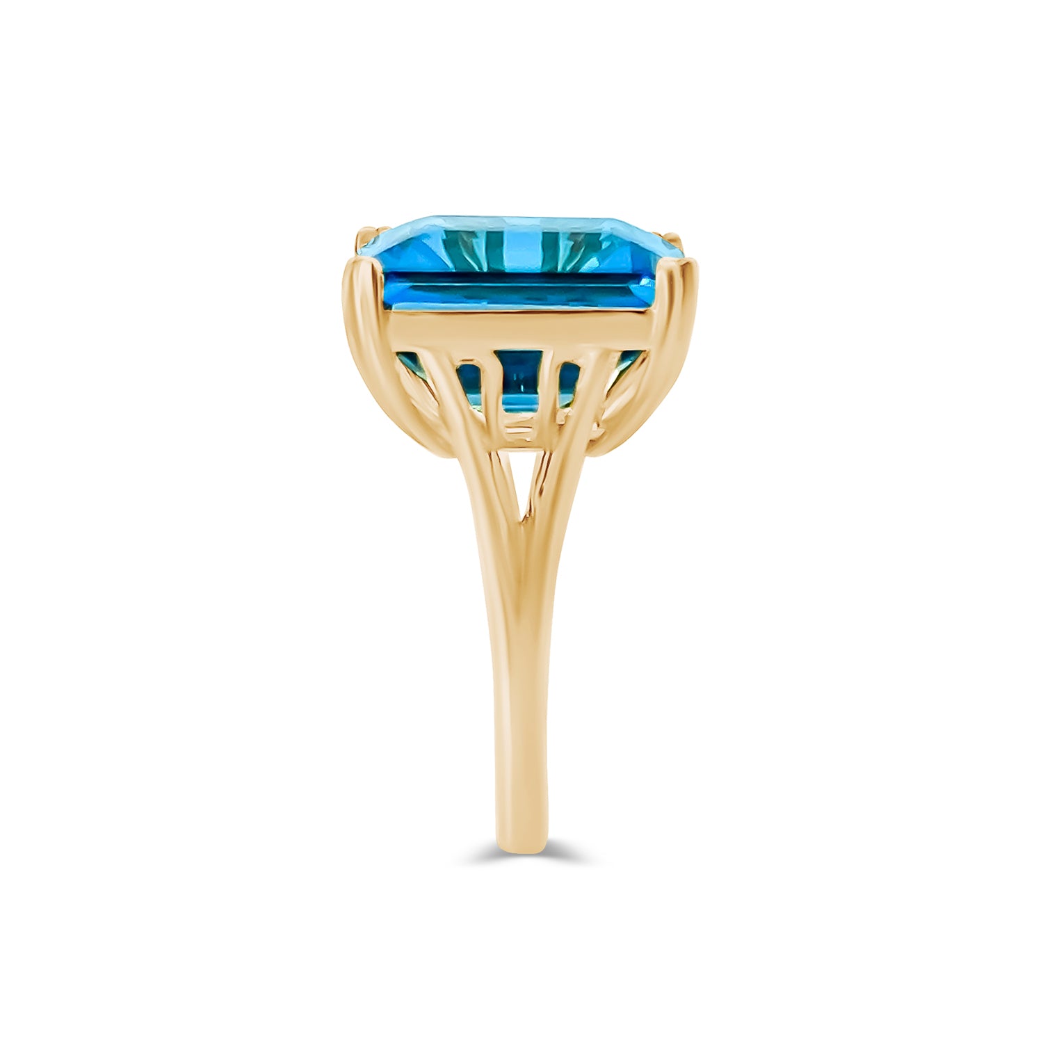 Blue Topaz Emerald Cut Ring