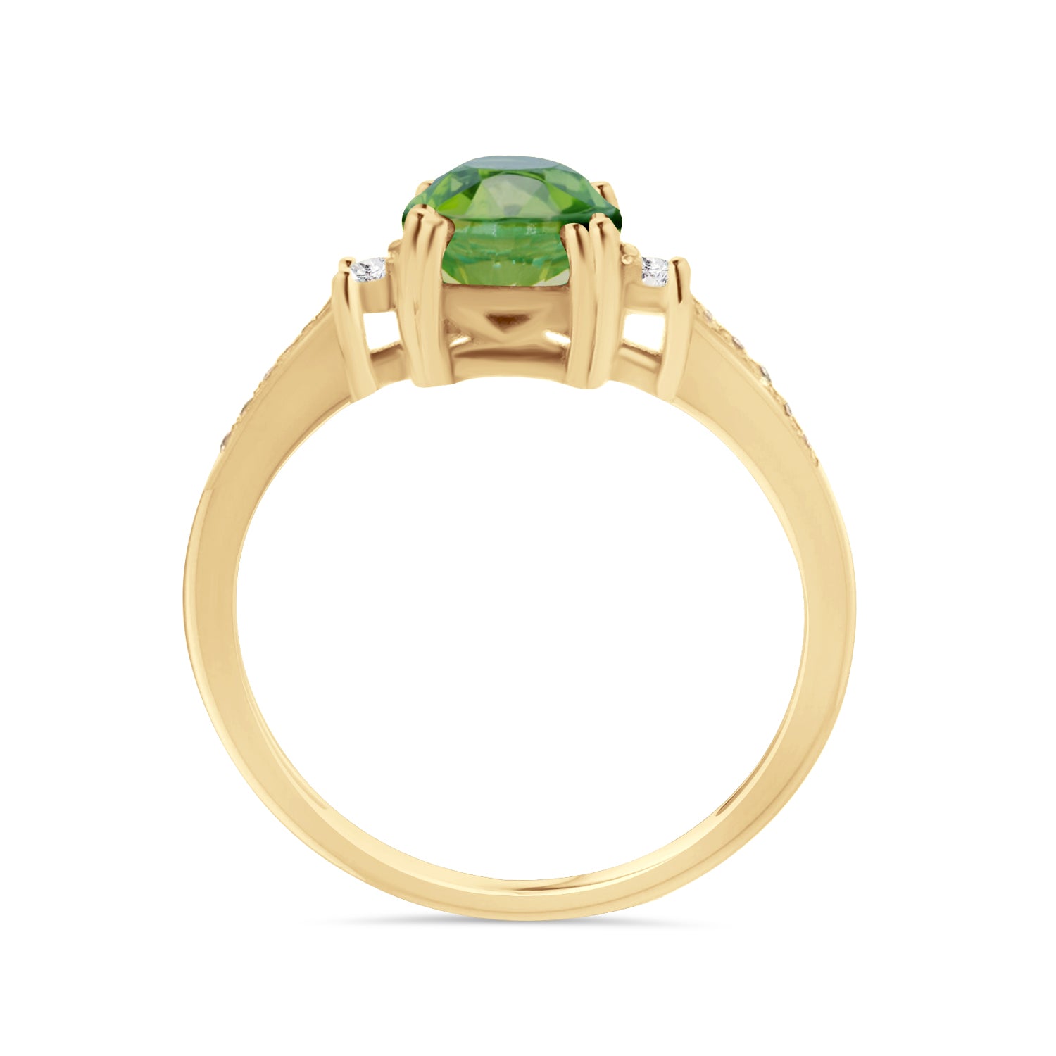 Round Tourmaline and Diamond Ring