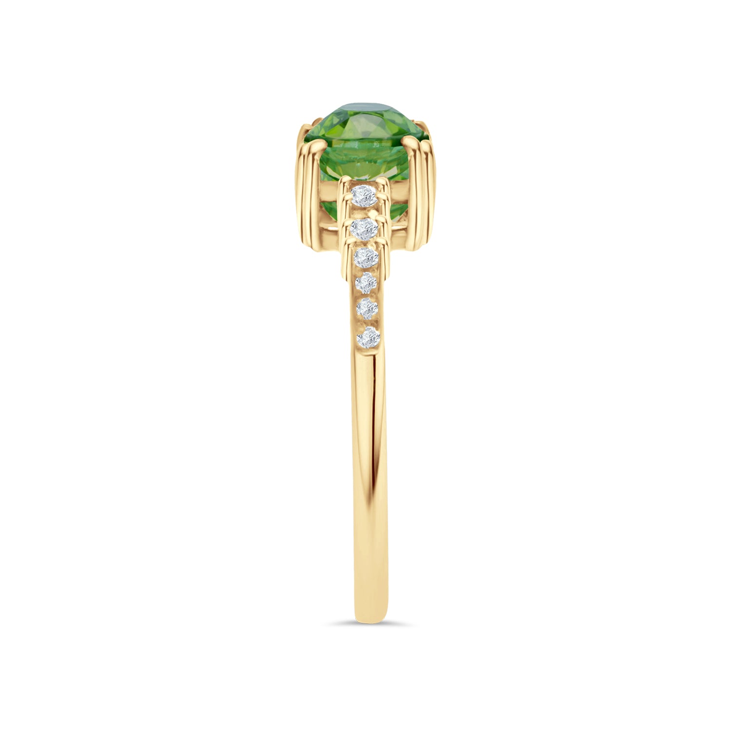 Round Tourmaline and Diamond Ring